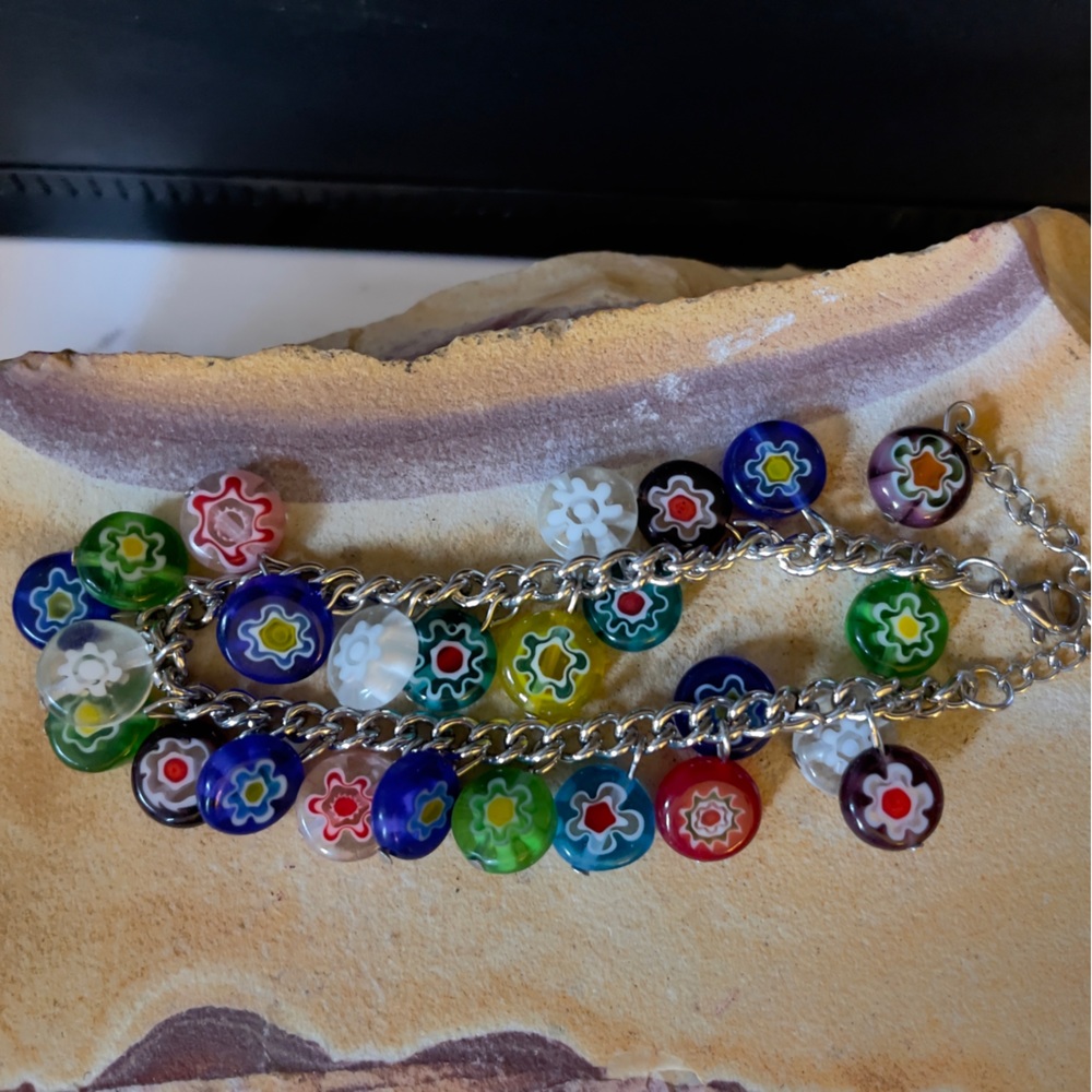 Beautiful Murano style glass beaded bracelet